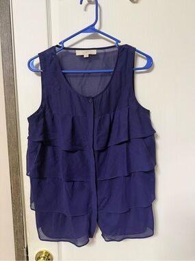 LOFT Purple Tiered Sleeveless Camisole